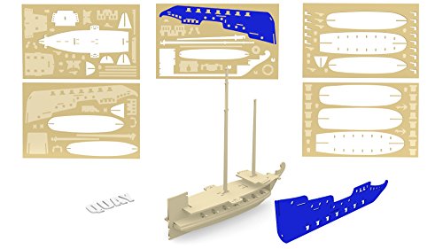 Quay P217 Piratenschiff Holzbastel FSC Bausatz, braun, 36x44x11cm – Bild 5