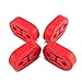 2 Hole Exhaust Hangers Upgrade EPDM Bushing Muffler Insulator Shock Absorbent Mount Bracket High-Density Muffler 12mm Hole (73mm x 47mm x 21mm) Universal Fit - Pack of 4 (Red)