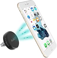 AUKEY Soporte Movil Coche Air Magn&eacute;tico Universal Soporte de Smartphone para Rejillas del Aire de Coche para iPhone 6s / 6 Plus, Samsung Galaxy S6 / Note 4 / LG G3 y Dispositivo GPS ( Negro )