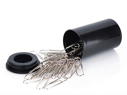 Masacana - 25 Pack Black Plastic Film Canisters with Caps, 35mm Empty Camera Reel Containers, Storage Containers for Small Items, Coins, Art Beads, Comes with Brush and 26 Blank Labels