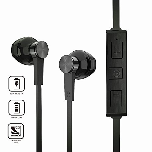 Wireless Sports Bluetooth Headphones, LAINNO SPORTZ ACTIVE Stereo Earbuds Earphones, British CSR4.1, CVC6.0 Noise Reduction, Magnets Design for Running Workout Gym (Jet Black)
