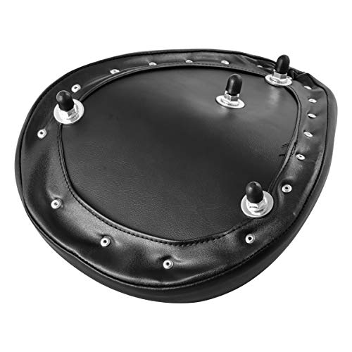TUINCYN Leather Motorcycle Solo Seat Kit with Spring Soft Comfortable Black Motorbike Rear Pad Saddle with Square Pattern for Harley Davidson Sportster Bobber Chopper Honda Yamaha Kawasaki(1 Piece)