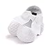 Baby Girls Princess Bowknot Soft Sole Cloth Crib Shoes Sneaker White, 0-3 Months
