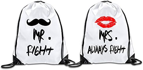 Danace Mr Right and Mrs Always Right Drawstring Bag