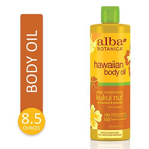 Alba Botanica Hawaiian Body Oil; Deep Moisturizing Kukui Nut, 250 ml