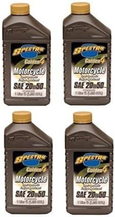 4 Golden Spectro 4-Semi Synthetic Motorcycle 20W-50 1 Liter Bottles