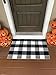 Cotton Bath Runner Buffalo Check Rug Black and White Plaid Runner Doormat Hand-Woven Checkered Carpet forDoorway/Kitchen/Bathroom/Entry Way/Laundry Room/Bedroom (24