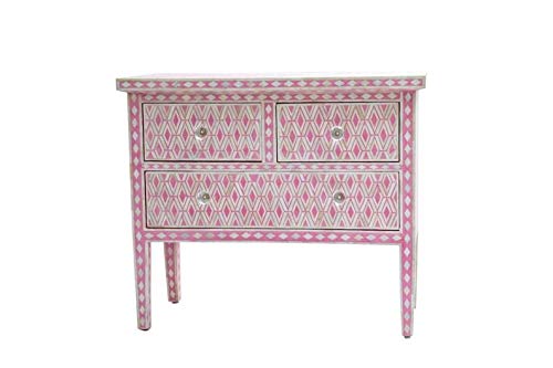 Amazon Com Handmade Diamond Pattern Modern Bone Inlay Chest Of 3