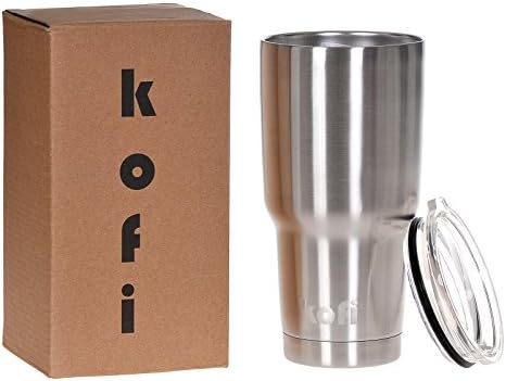 Kofi 30 Oz Tumbler, Stainless Steel Hot and Cold Double Wall Insulator, Travel Mug and Thermos, ( Kofi Handle NOT Included )