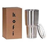 Kofi 30 Oz Tumbler, Stainless Steel Hot and Cold Double Wall Insulator, Travel Mug and Thermos, ( Kofi Handle NOT Included )