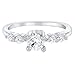 Rhodium Plated Clear Crystal Small Solitaire Toddler Rings for Girls
