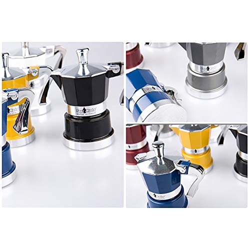 DYB Espressokocher Mini-Kochplatten-Kaffeemaschine Home Moka Pot Coffee Pot 55ml Büro Machen Kaffeegerät (Color : Black) – Bild 3