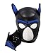 Raycity Leather Full Face Mask Dog Puppy Hood Removable Mouth Costume Party Cosplay Unisex (Black&Blue)