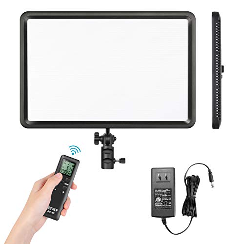 Neewer LEDP260C Ultra-Thin Lightweight LED Video Light CRI95+ TLCI94+ 30W 3300K-5600K Continuous Lighting Panel with Remote Control Compatible with Canon Nikon Sony DSLR Cameras Camcorders