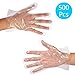 JINHEZO Disposable Gloves, Large, Clear (Pack of 500)
