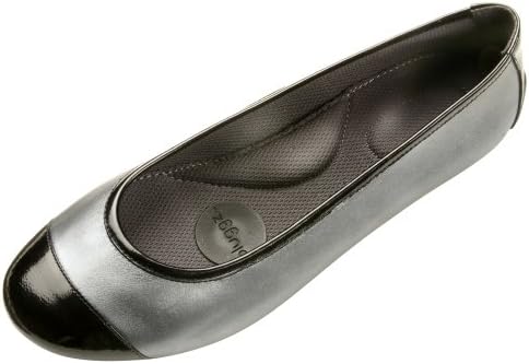 pluggz Women's Ballet Flats Pewter Metallic Leather 9 M US