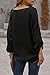Urchics Womens Casual Loose Roll-Up 3/4 Sleeve Plus Size Shirts Blouse Tops Black L