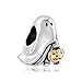 Mel Crouch Skull Charms or Halloween Ghost Pumpkin Charms Beads for Bracelets (Ghost)