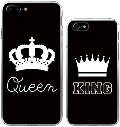 iPhone 7Plus+7 Couple Case-TTOTT 2x Floral Unique King Queen Crown Best Friend BFF Lovers Matching Couple Cases Slim Bumper Cover Case for 2016 New iPhone7Plus/7[Left for iPhone7Plus Right for iPhone 7]