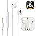 Aux Headphones/Earphones/Earbuds, 3.5mm aux Wired Headphones Noise Isolating Earphones Built-in Microphone & Volume Control Compatible iPhone iPod iPad Samsung/Android / MP3 MP4(2 Pack)
