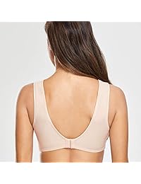 Delimira Sujetador de copa suave para mujer, sin alambre, apoyo cómodo para dormir talla grande