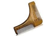 Beard Shaping Tool by Striking Viking - Anti-Static Wooden Facial Hair Template with Fine and Coarse Wood Bristles for a Perfect Look