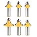 Yakamoz 6Pcs 1/2 Inch Shank Round-Over Router Bits Corner Rounding Edge-Forming Roundover Beading Router Bit Set