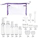 Travel Bottle Set - Refillable - TSA/Airline Approved - 8 Bottles and 9 Jars - 3 Tools (Pipette, Funnel and Mini Spatula) - for Downsized Portions of Your Favorite Cosmetics, Lotions and Creams