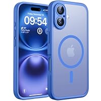 TOCOL Magnetic Only for iPhone 16 Plus Case 6.7-Inch, Fit for MagSafe, Upgraded [Full Camera Protection], [14FT Military Grade Drop Tested] Translucent Matte Back (Ultramarine)