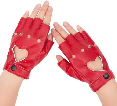 Guantes De Cuero Punk Con Remaches – Media Mancha Para Mujer, Accesorio Rock Para Halloween Y Conciertos