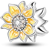 HONGRUI 925 Sterling Silver Charms for Bracelets and Necklaces Cat Cross Sunflower Sunshine Birthday Pendant Bead Charm for Women Jewelry Gift