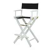 Casual Home Director's Chair ,White Frame/Black