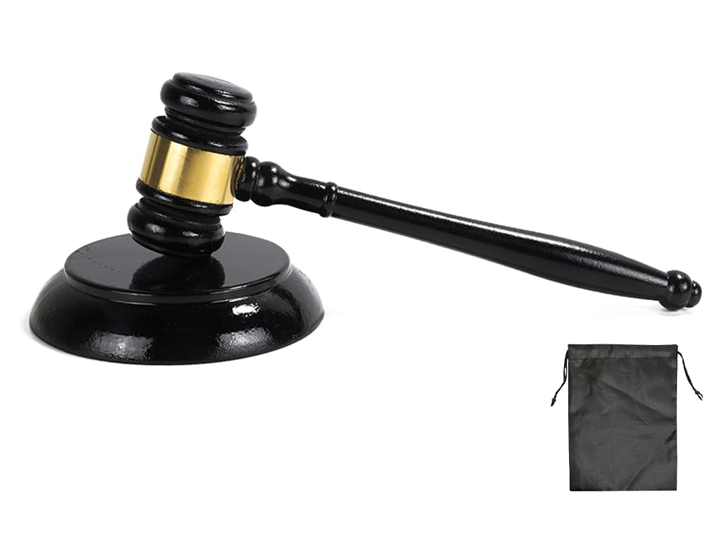 Kellegour Judge Gavel and Block Set,Wooden Gavel and Block,Judge Gavel Block Set,Auction Hammer Set Made of Wood,Judge Hammer and Resonance Block for Judges,Lawyers,Auction Court,Students