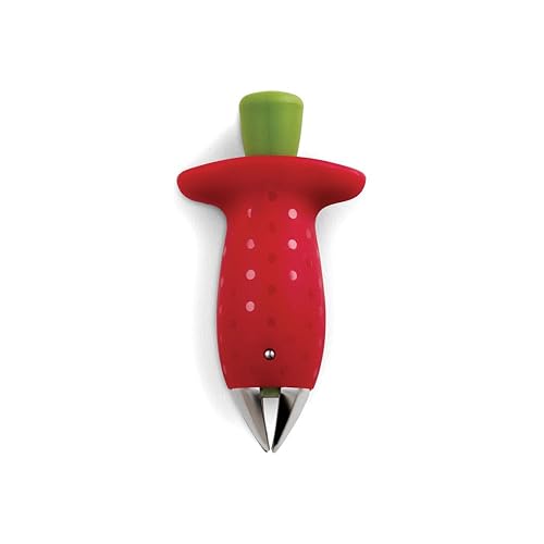 Chef'n StemGem Strawberry Huller Tool, Remove Core & Leaf, Great for Baking & Jam Making, Red, 9 x 5 x 3 cm