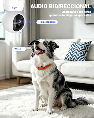 E T EASYTAO P210 Cámara de Seguridad Interior 2MP con Llamada de un Solo Clic, App Trishome o Icsee, Audio Bidireccional, Visión Nocturna, Seguimiento de Movimiento y Compatible con Alexa
