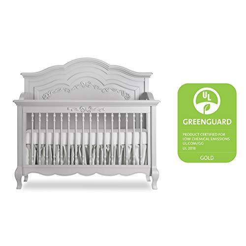 Evolur Aurora 5in1 Convertible Crib, Akoya Grey Pearl, Greenguard