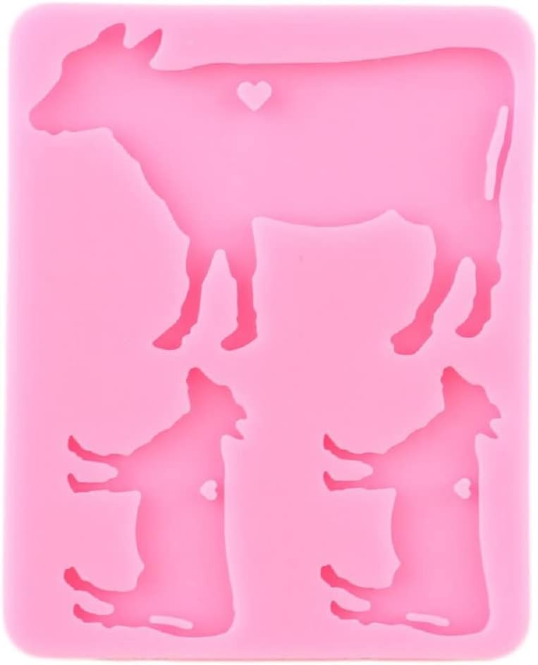 Mixed Media - Cow Mold, Cow Family Keychain Mold, Cow Shape Silicone Mold, Cow Mold, Cow Resin Mold, Cow Mould, Cow Chocolate Mold, Cow cake Mold