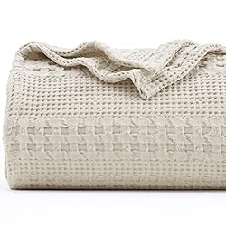 PHF 100% Cotton Waffle Weave Blanket King Size