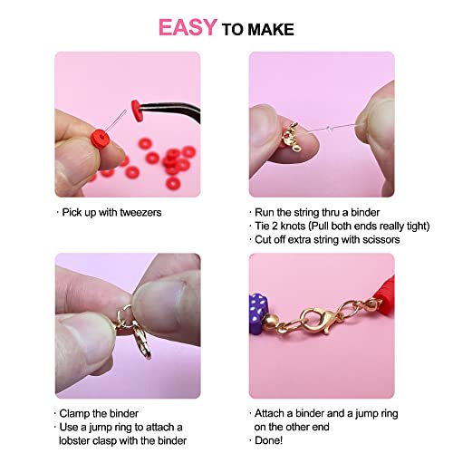 6000 Pcs Clay Beads Jewelry Making Kit For Bracelets - Includes 6mm Beads, Charms & Elastic Strings - View #7