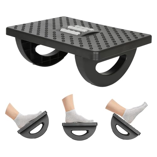 Reposapiés Ergonómico Ajustable con Función de Masaje y Ángulo Ajustable - Negro