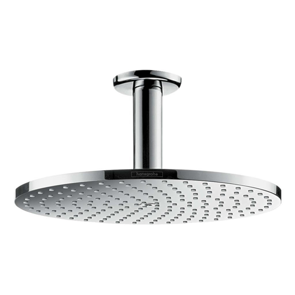 hansgrohe Raindance S - head shower with ceiling connector, shower head round (⌀ 240 mm), rainfall shower head 1 spray for ceiling mounting, anti-limescale, chrome, 27620000