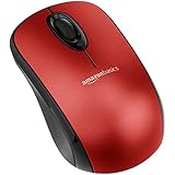 AmazonBasics Wireless Mouse with Nano Receiver - Red