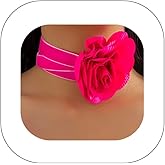 Asphire Artificial Flower Choker Necklace Long Wrap Velvet Necklace Vintage Large Flower Collar Tie Necklace Prom Party Statement Accessories for Women