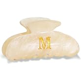 Fohufo Nurse Essential for Work Gifts for Women Initial Cute Hair Claw Clip | Sister/Daughter/Granddaughter/Bridesmaid/Mom/Nurse/Teacher Gifts | Women Girls Hair Accessories | Daily Use | Gold | Letter M