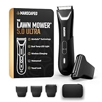 MANSCAPED® The Lawn Mower® 5.0 Ultra Groin & Body Hair Trimmer – Dual-Head SkinSafe® Trimmer & Foil Blades, Waterproof Wet/Dry Groomer, USB-C Rechargeable with Travel Case, Men’s Ball Shaver, Black
