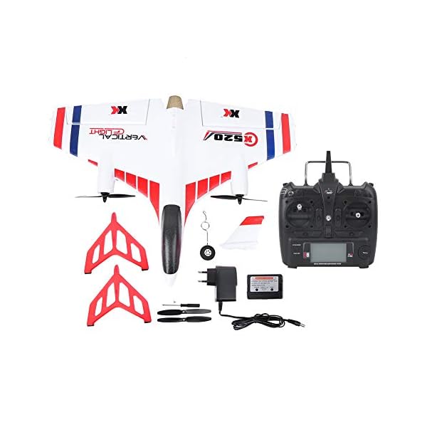 Hyjgjzjh Modell 6 Kanäle Bürstenloser Vertikaler Start Stunt Flugzeug Modell ToyWhite RC Flugzeug