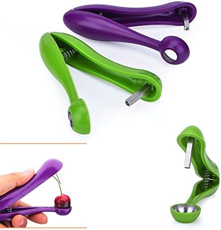 Unmengii Handheld Easy Squeeze Cherry Clip DIY Salad Tools Fruit Core Seed Clamp Cherry Corer Cherry Pitter Olive Pitter Corer Fruit Core Removal
