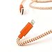 F-color iPhone 6 Charger, iPhone 6S Charger, 8 Inch Short Apple Certified Nylon Braided Cable Cord Compatible with iPhone 8 7 6S 6 Plus 5S 5, iPhone SE, iPad Air 2 Mini 4 3 iPad Pro Orange
