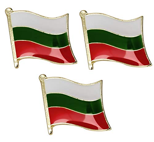 Pack of 3 x Flag of BULGARIA Знаме на България Flag Metal Pin Badges