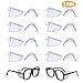 8 Pairs Safety Eye Glasses Side Shields Slip On Clear Side Shields for Safety Glasses, Fits Small to Medium Eyeglasses, Added More Protection on Safety Glasses
